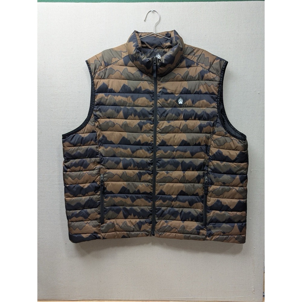 Alaskan Hardgear Puffer Vest Men's 3XL Insulated Full Zip Brown Camo Outdoor